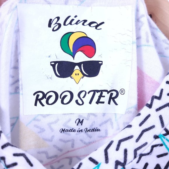 Blind Rooster Retro 80's/90's Print Men's Short Sleeve T-Shirt Size Medium - Picture 4 of 6